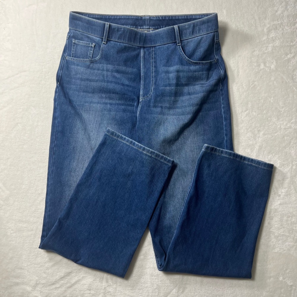 Halara XL Medium Wash High Waisted Wide Leg Pull On Denim Leggings Regular